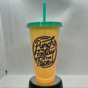 Color Changing Cold Cup 24oz 709ml PUNCH TODAY IN THE FACE NWOT